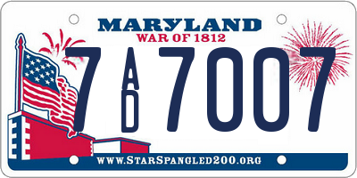 MD license plate 7AD7007