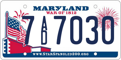 MD license plate 7AD7030