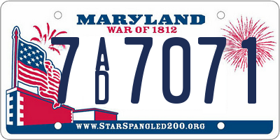 MD license plate 7AD7071