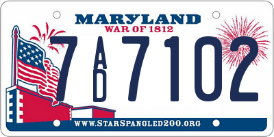 MD license plate 7AD7102