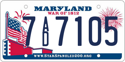 MD license plate 7AD7105