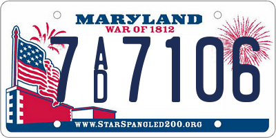 MD license plate 7AD7106
