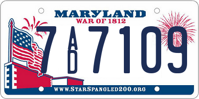 MD license plate 7AD7109