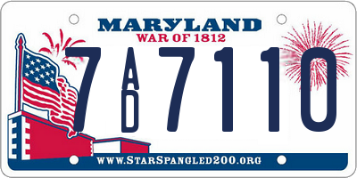 MD license plate 7AD7110