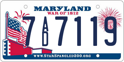 MD license plate 7AD7119