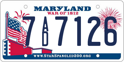 MD license plate 7AD7126