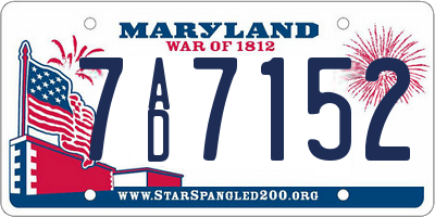 MD license plate 7AD7152