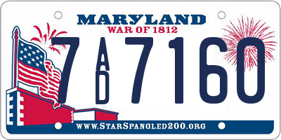 MD license plate 7AD7160