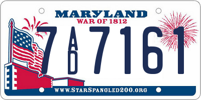 MD license plate 7AD7161