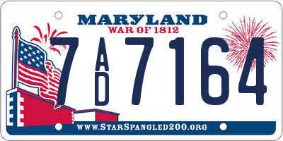 MD license plate 7AD7164