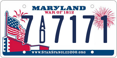 MD license plate 7AD7171