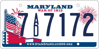 MD license plate 7AD7172