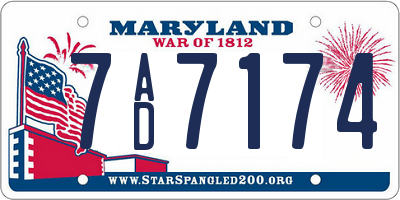 MD license plate 7AD7174