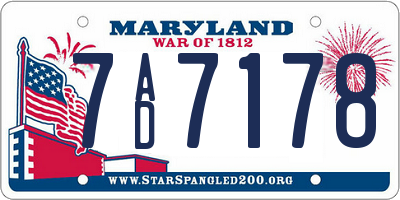 MD license plate 7AD7178