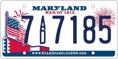 MD license plate 7AD7185