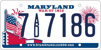 MD license plate 7AD7186