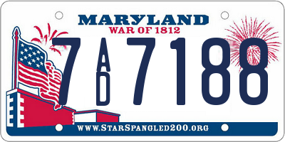 MD license plate 7AD7188