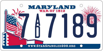 MD license plate 7AD7189