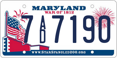 MD license plate 7AD7190