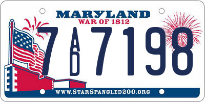 MD license plate 7AD7198