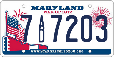 MD license plate 7AD7203