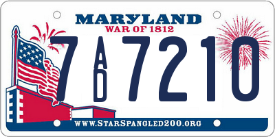 MD license plate 7AD7210