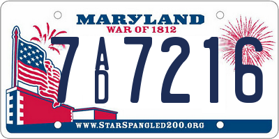 MD license plate 7AD7216