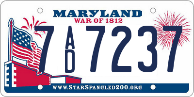 MD license plate 7AD7237