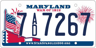 MD license plate 7AD7267