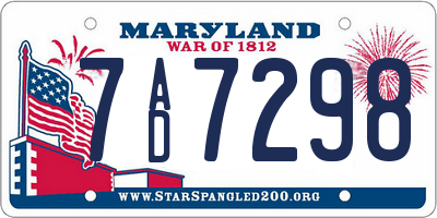 MD license plate 7AD7298
