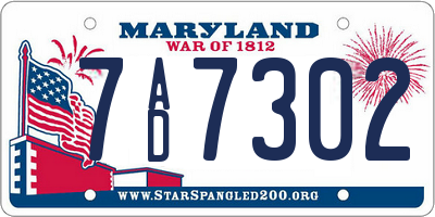 MD license plate 7AD7302