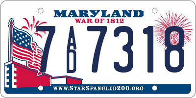 MD license plate 7AD7318