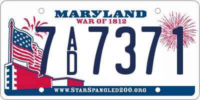 MD license plate 7AD7371