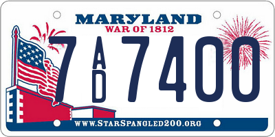 MD license plate 7AD7400