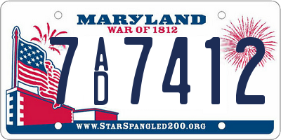 MD license plate 7AD7412