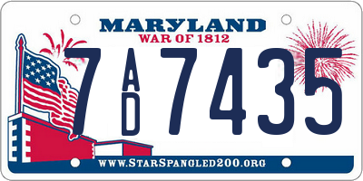 MD license plate 7AD7435