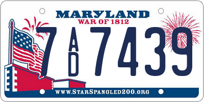 MD license plate 7AD7439
