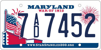 MD license plate 7AD7452