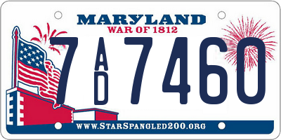 MD license plate 7AD7460
