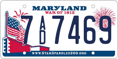 MD license plate 7AD7469
