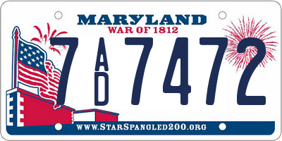 MD license plate 7AD7472