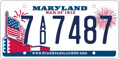 MD license plate 7AD7487