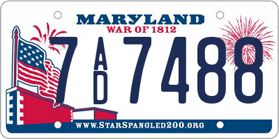 MD license plate 7AD7488
