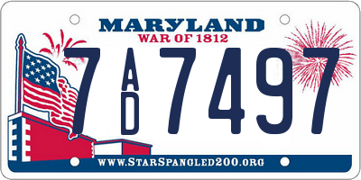 MD license plate 7AD7497