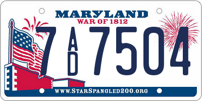 MD license plate 7AD7504