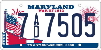 MD license plate 7AD7505
