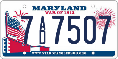 MD license plate 7AD7507