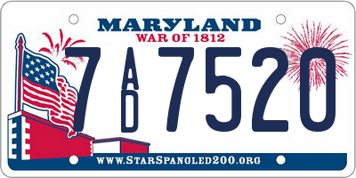 MD license plate 7AD7520