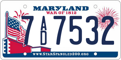 MD license plate 7AD7532