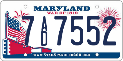 MD license plate 7AD7552